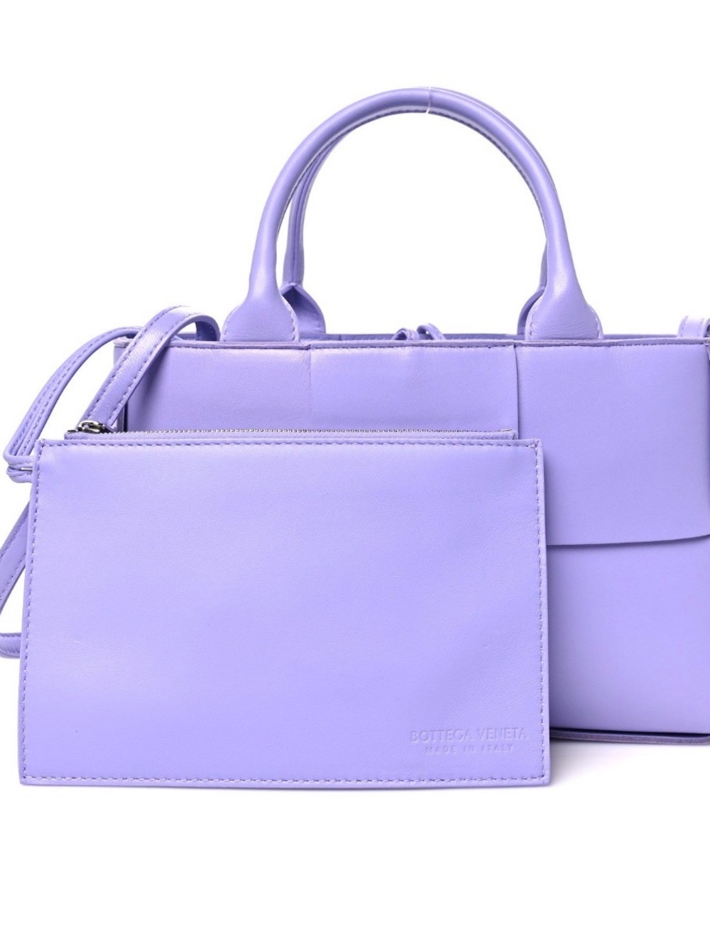 Bottega Veneta Lavender Leather Tote with Pouch